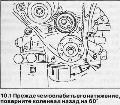2. Снимите звездочки распредвалов как описано в…