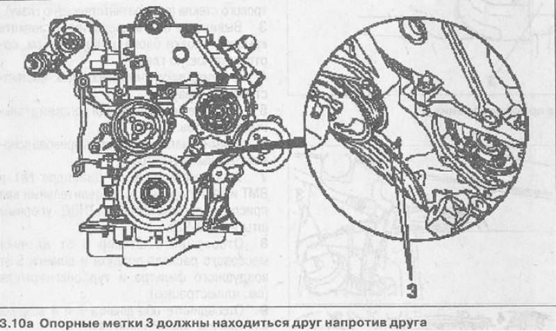 11. Убедитесь, что стрелка 1 на звездочке ТНВД…