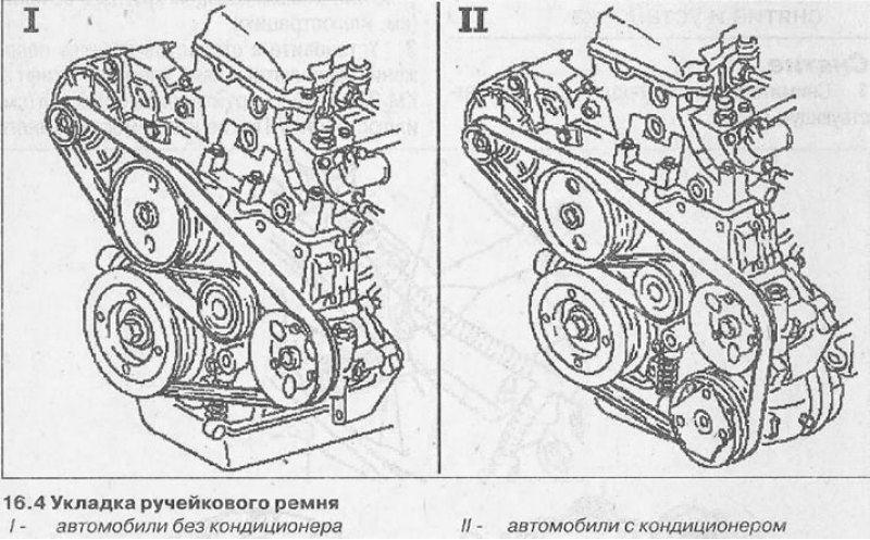 5. Снимите ручейковый ремень.