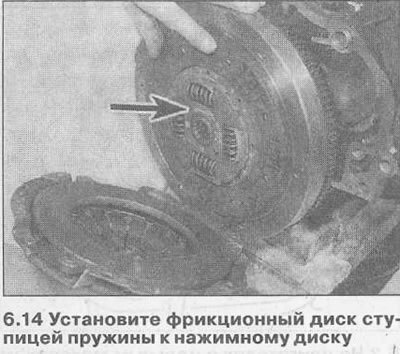 15. Установите сборку нажимного диска, совместив…