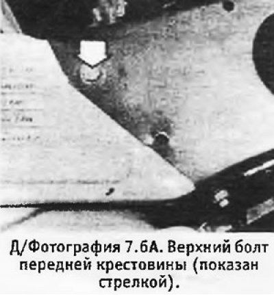 6. Вывернуть верхние болты, крепежные болты…
