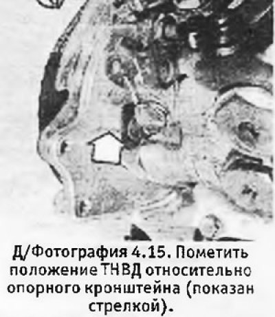 15. Пометить положение ТНВД относительно опорного…