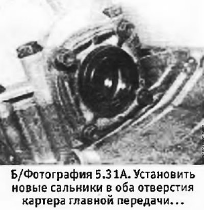31. Нанести немного смазки на новые сальники и…