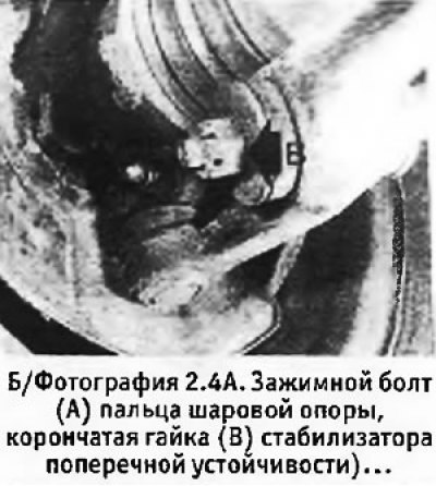 4. Вывернуть зажимную гайку пальца шаровой опоры…