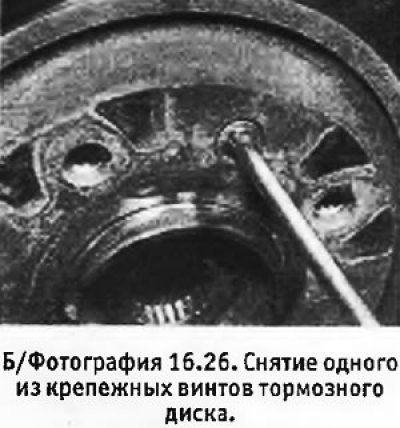 5. Вывернуть 2 винта, крепящих диск к ступице, и…