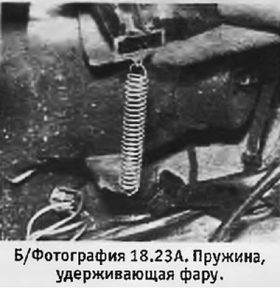 2. Отцепить удерживающую пружину в задней части…