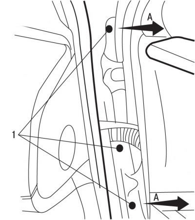 Рис. 10.47. Расположение винтов (1) заднего…