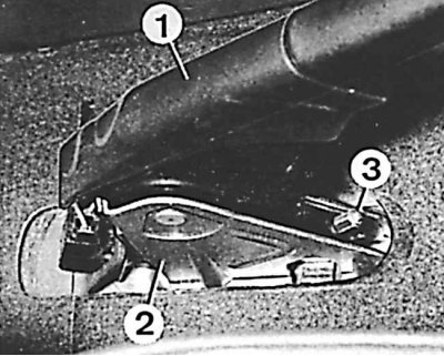 1 – рычаг, 2 – держатель, 3 – наконечник троса