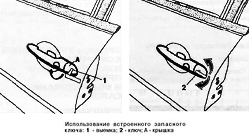 Приподнимите крышку А передней левой двери,…