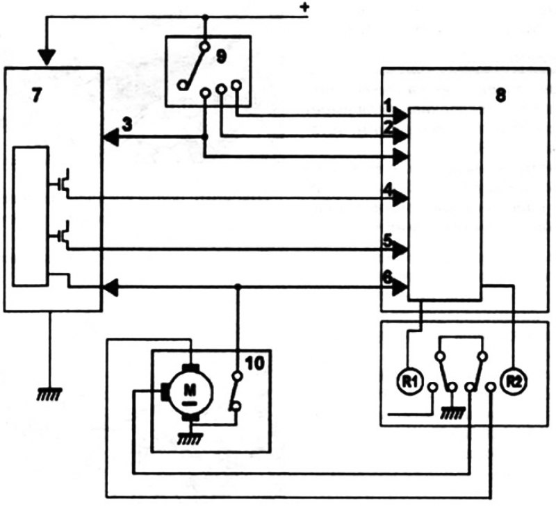 Схема очистителя ветрового стекла