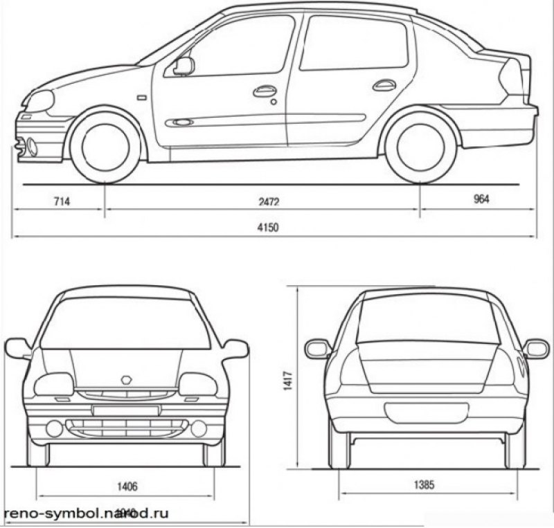 Рисунок 1.4. Габаритные размеры автомобиля с…