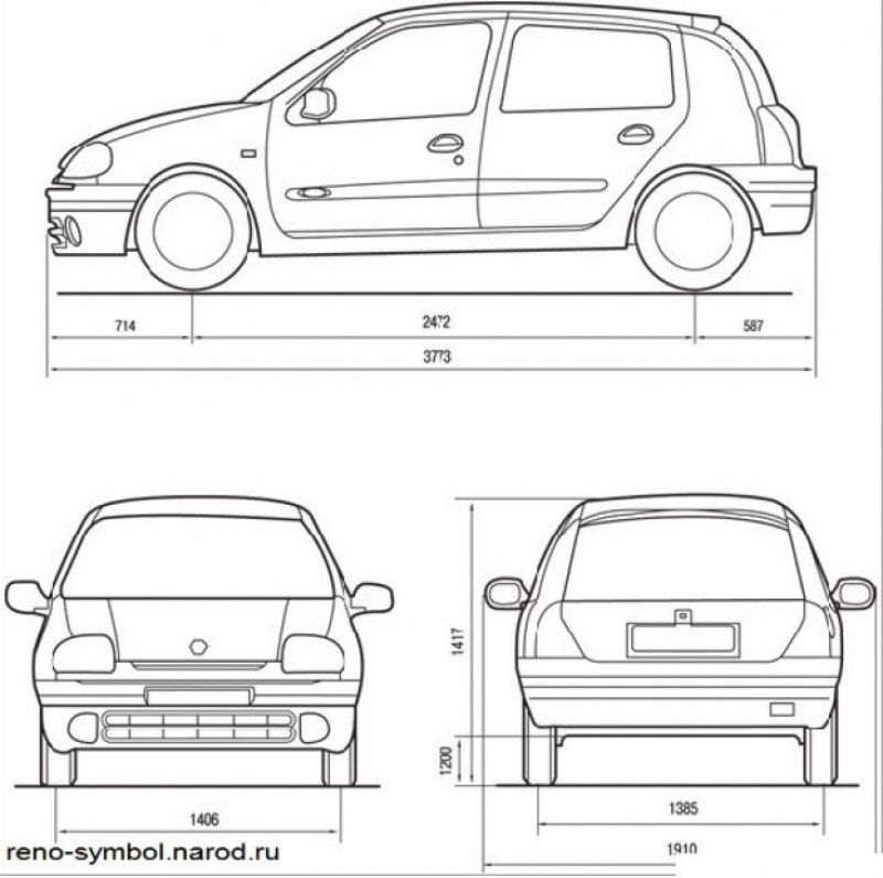 Рисунок 1.5. Габаритные размеры автомобиля с…