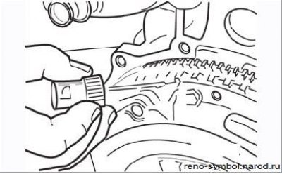 Рисунок 4.1. Нанесение меток на кожух сцепления и маховик