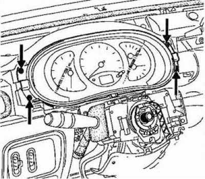 14. Отверните шесть болтов крепления блока приборов. отсоедините четыре разъема и снимите бок…