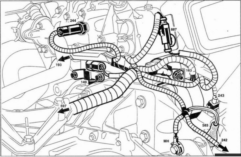 Рис. 16. Моторный отсек правая сторона (тип 1).