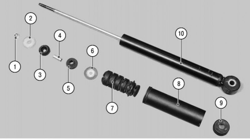 Как ставить задний амортизатор