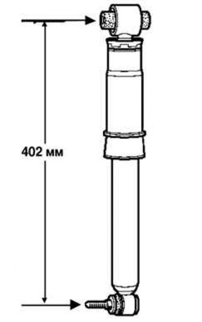 Рис. 4.42. Измерение длины заднего амортизатора
