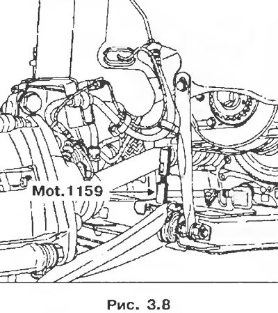 12. Установите приспособление Mot. 1159 между…