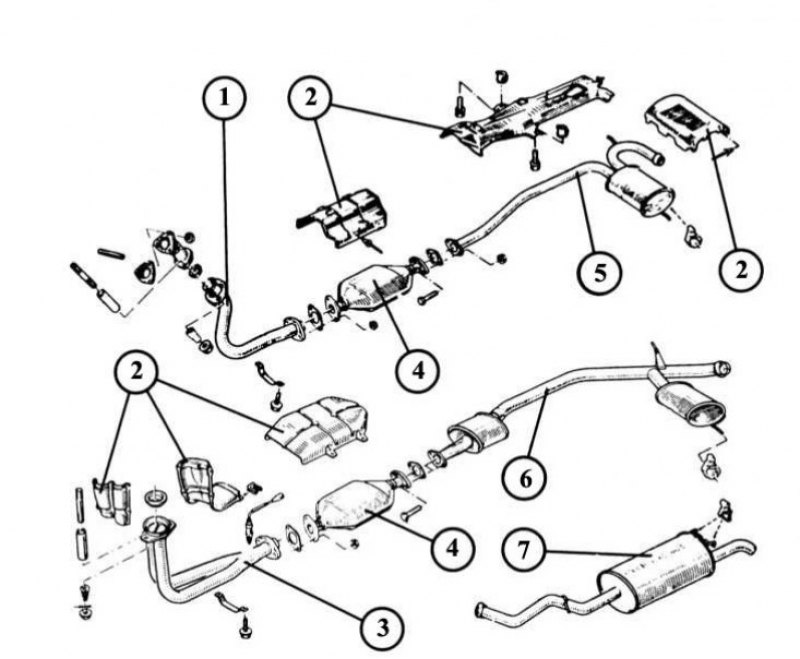 Схема выхлопной системы рено логан 1