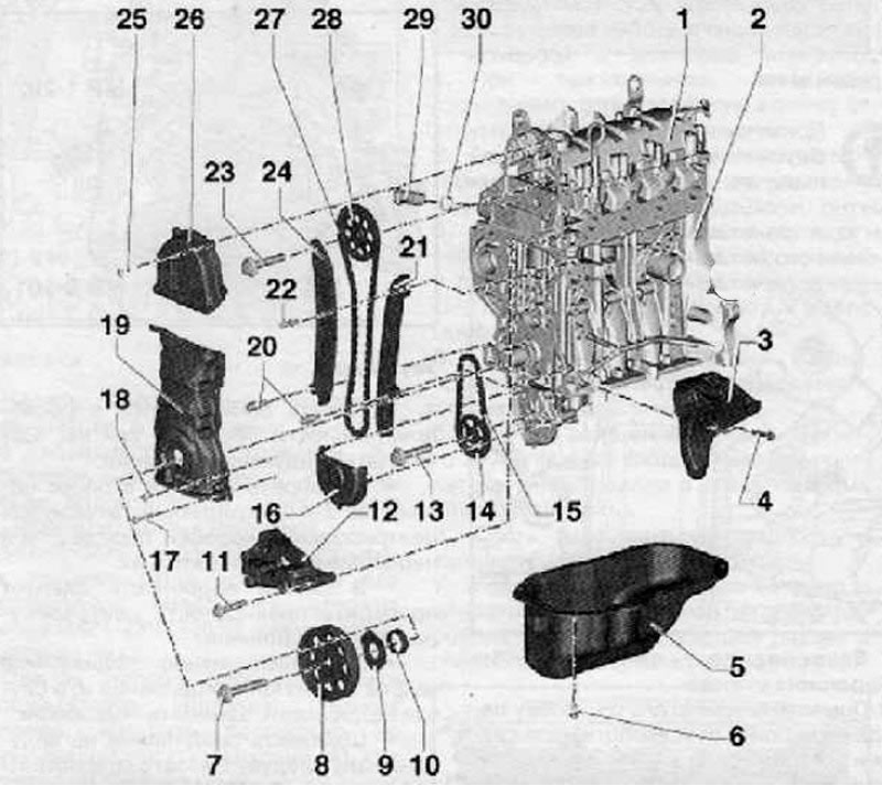 1. Головка блока цилиндров в сборе с крышкой; 2.…