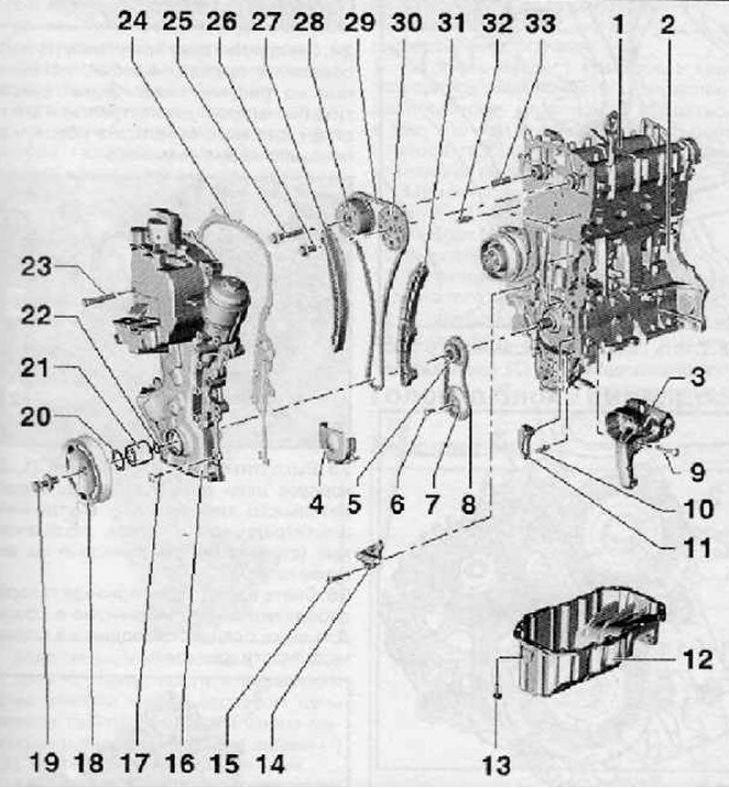1. Головка блока цилиндров в сборе с крышкой; 2.…