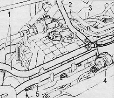8. Отсоединить шланги (1) и (5) от…
