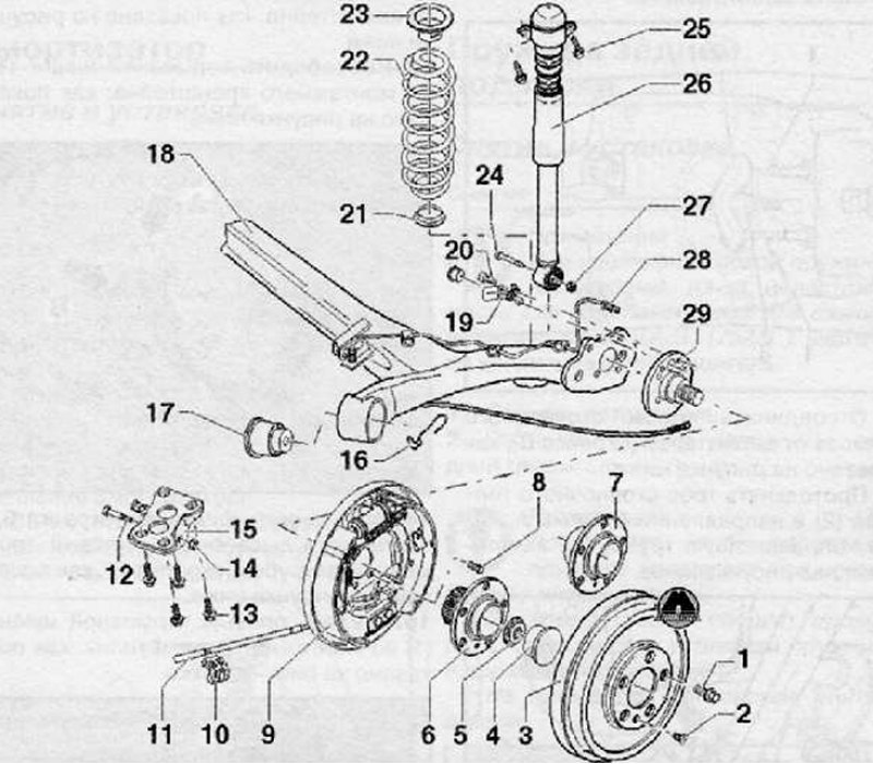Схема передней подвески шкода октавия тур