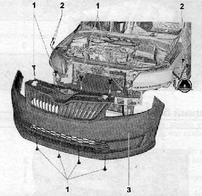 skoda rapid схема переднего бампера