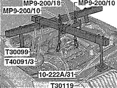 Установить траверсу -Т30099-, как показано на…