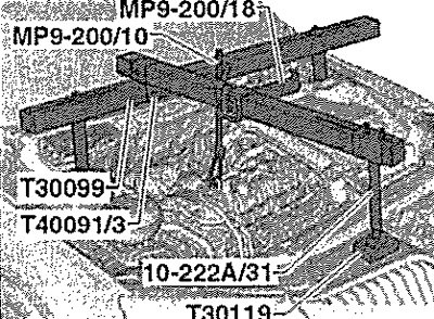 Установить траверсу -Т30099-, как показано на…