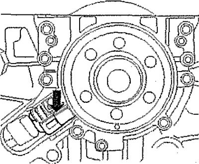 Вывернуть стопорный винт. Повернуть коленвал на 90° в направлении вращения двигателя. Вкрутить…