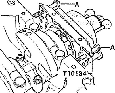 Ввернуть в блок цилиндров 2 винта М6х 35 мм -поз. А-, которые будут играть роль направляющих крышки.