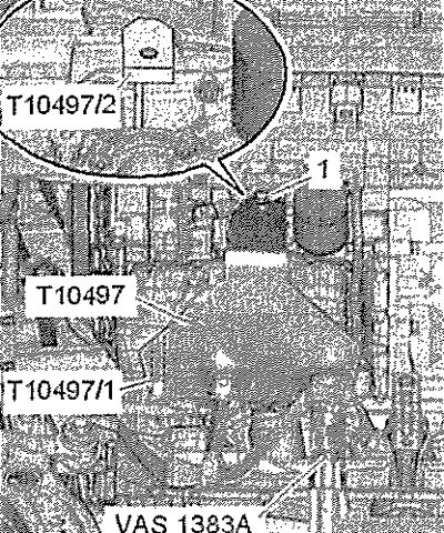 Установить зажим Т10497/2 на ребро блока…