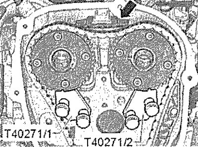 Установить верхний успокоитель -стрелка-.