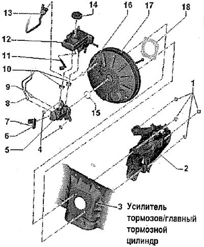 Усилитель тормозов/главный тормозной цилиндр