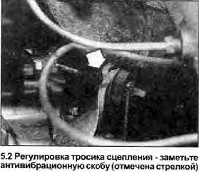 2. Найдите место соединения тросика с рычагом…