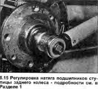 15. Отрегулируйте подшипник, и установите колесо…