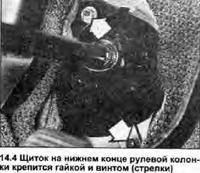 4. Открутите крепежную гайку и винт-саморез, затем снимите щиток с перегородки в нижнем конце…