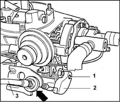 1 - Гнездо фиксатора посадки наконечника троса; 2…