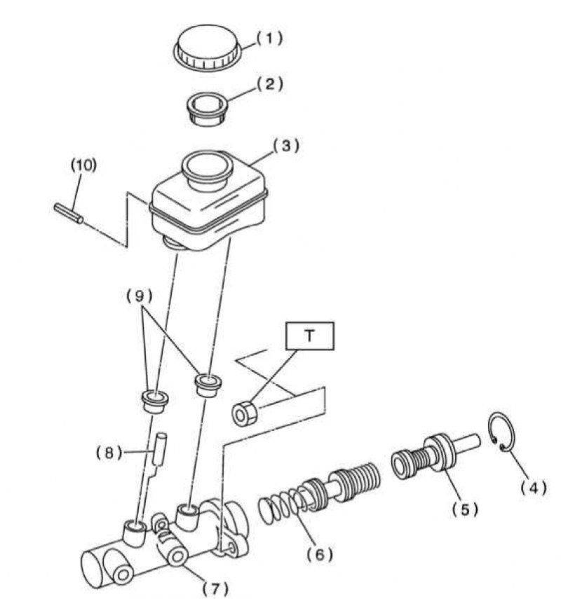 Как разобрать главный тормозной цилиндр субару