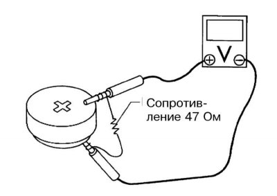 1. Измерьте напряжение между полюсами снятого…