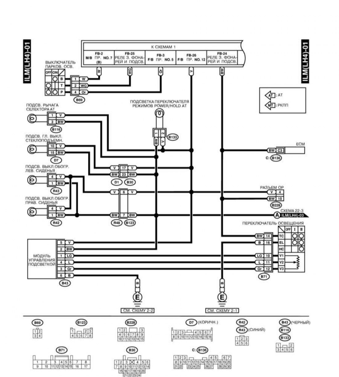 Субару легаси схема электропроводки