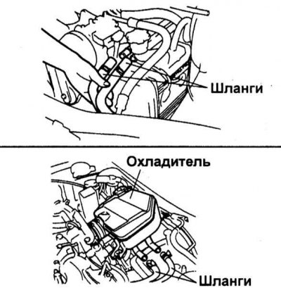 3. Отсоедините шланги подвода охлаждающей…
