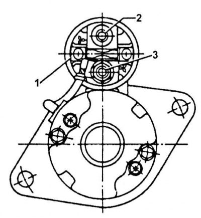 1 - Клемма С; 2 - Клемма В; 3 - Клемма М