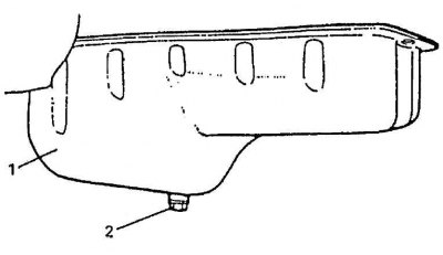 1 - маслосборник; 2 - сливная пробка