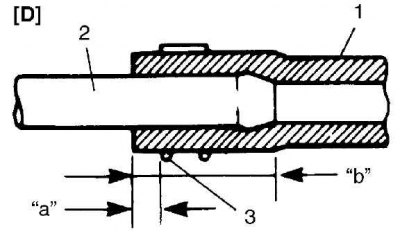 1 - шланг; 2 - труба; 3 - зажим