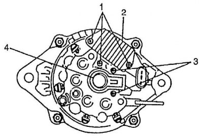 1 - винты IC-регулятора; 2 - IC-регулятор; 3 -…