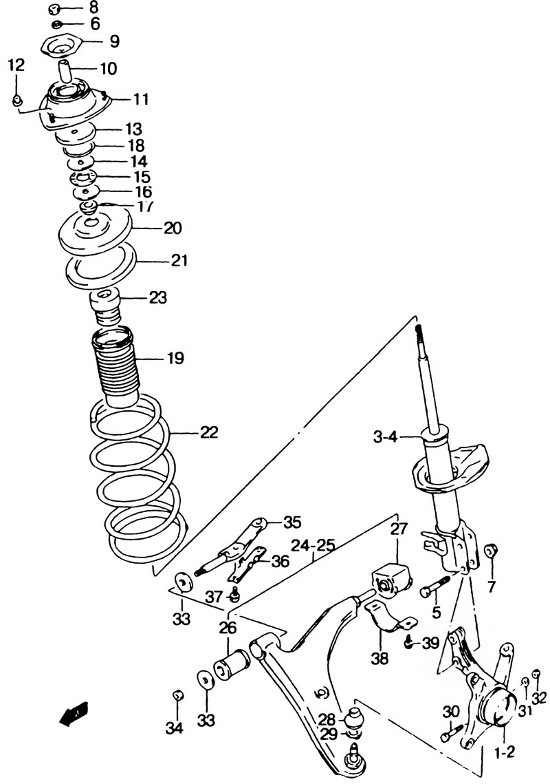 Схема передняя подвеска сузуки гранд витара схема