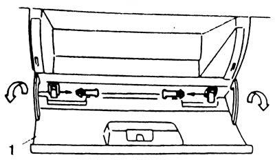 Рис. 5.9. Снимите крышку перчаточного ящика. 1.…