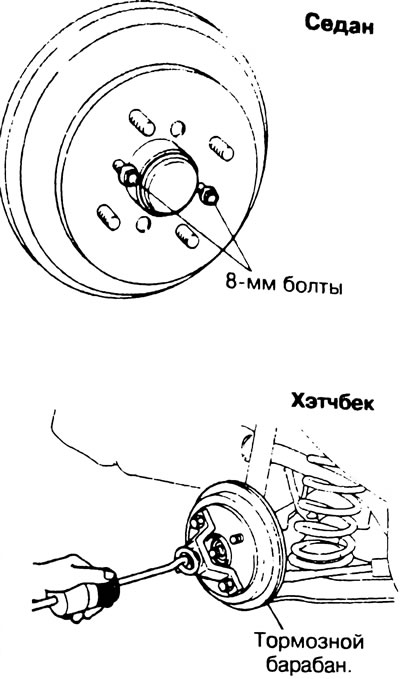 Рис. 6.39. Снятие тормозного барабана